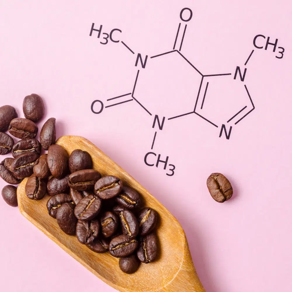Coffee beans representing caffeine