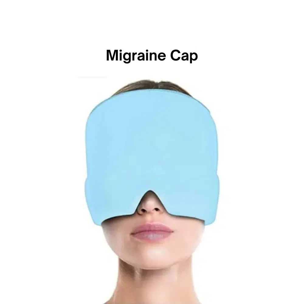 image showing migraine cap used in migraine headache relief