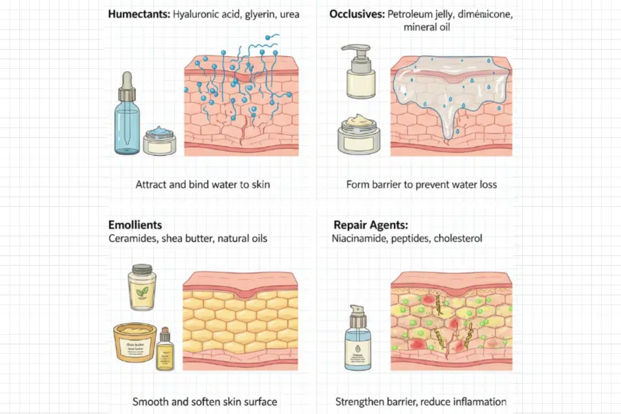 Array of moisturizing products