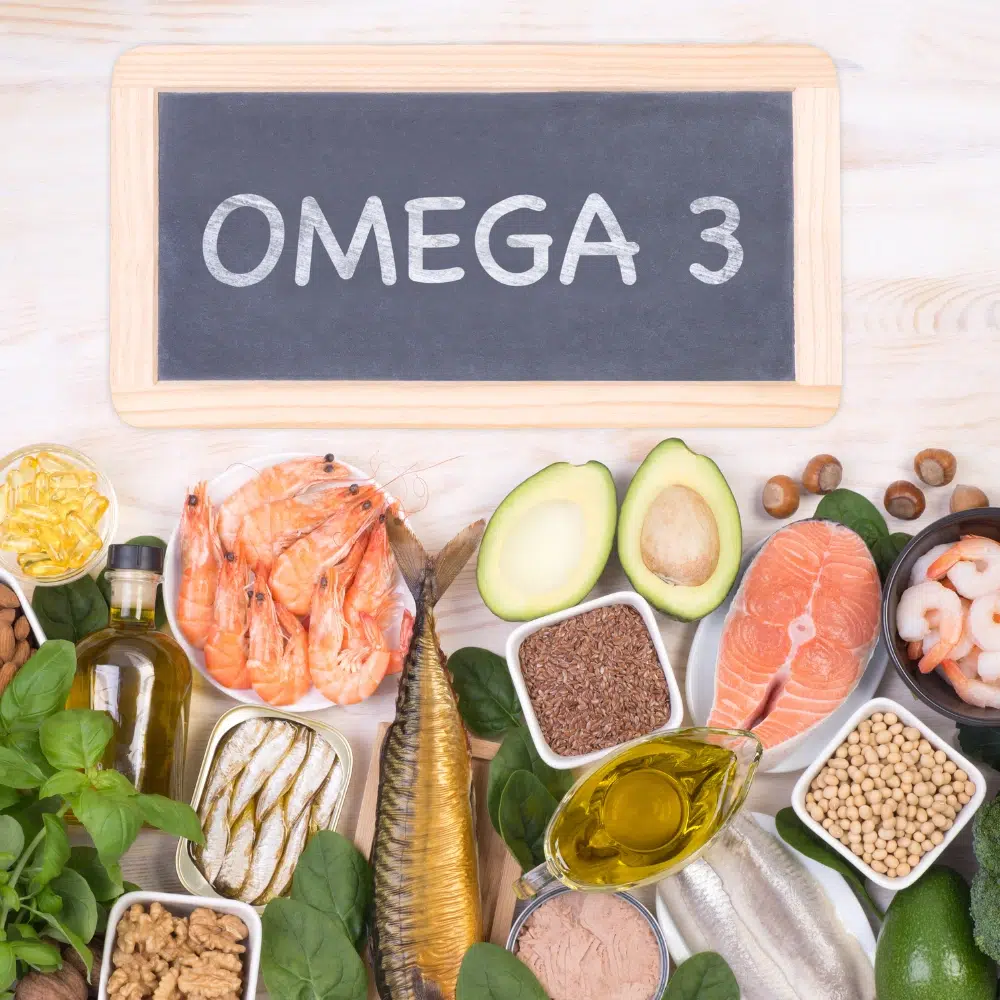 Omega-3 rich foods like salmon and walnuts
